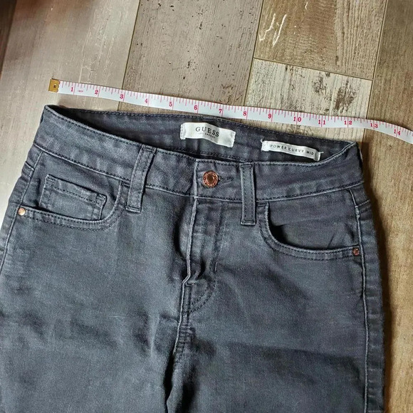 GUESS Los Angeles Power Curvy Mid Jean Size 25 Black NWOT - Picture 10 of 12